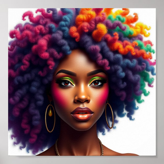 Black queen, afrocentric, blacknificent, woman, me poster (Framsidan)