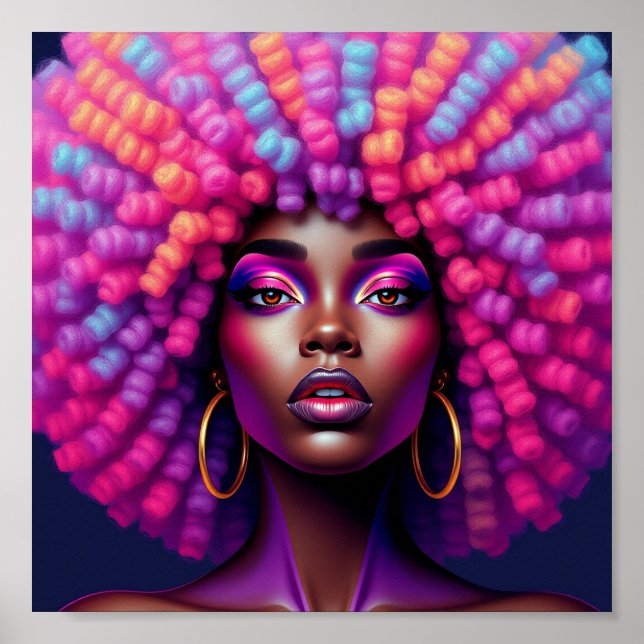 Black queen, afrocentric, blacknificent, woman, me poster (Framsidan)