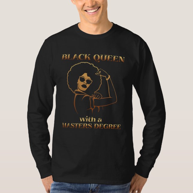 Black Queen Appreciates Fun Masters Graduation T Shirt (Framsida)
