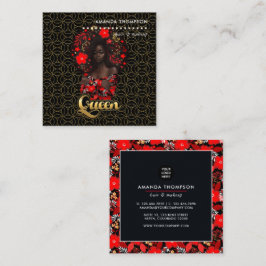 Black Queen Beauty Mode Fyrkantigt Visitkort