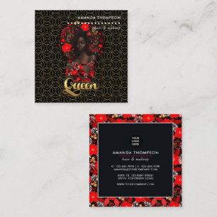 Black Queen Beauty Mode Fyrkantigt Visitkort