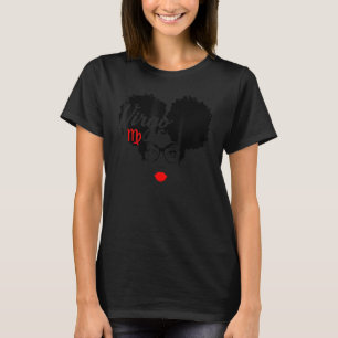 Black Queen Birthday Läppar Afro Melanin Puffs Våg T Shirt