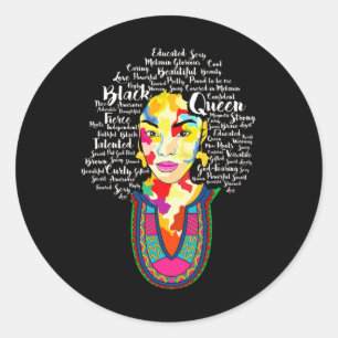 Black Queen Black History Month African American A Runt Klistermärke