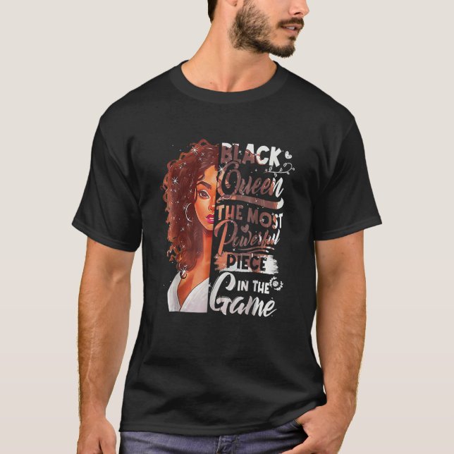 Black Queen Black History Month Afro African Pride T Shirt (Framsida)