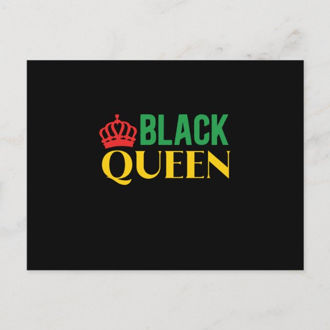 Black Queen Black Woman Meddelande Vykort (Framsida)