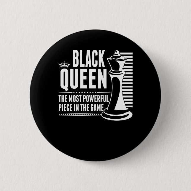 Black Queen Chess Biet Proud Black Women Knapp (Framsida)