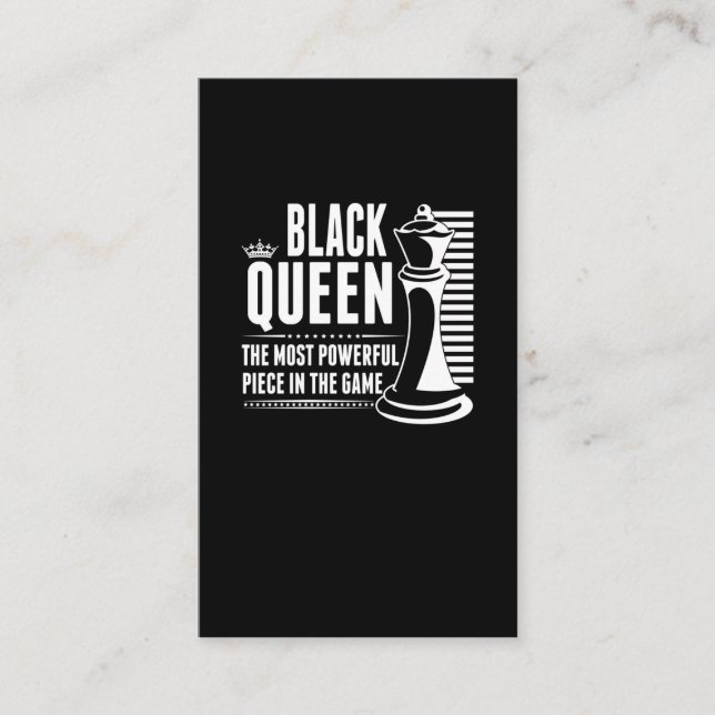 Black Queen Chess Biet Proud Black Women Visitkort (Framsida)