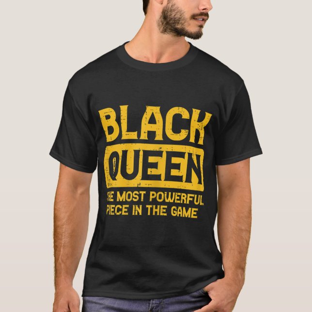 Black Queen Chess Black History Pride BLM African T Shirt (Framsida)