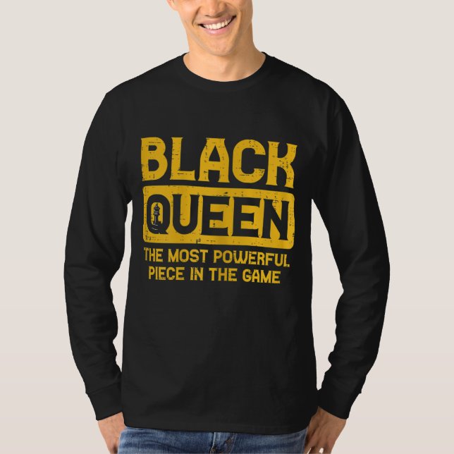 Black Queen Chess Black History Pride BLM African T Shirt (Framsida)