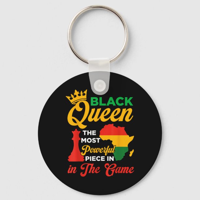 Black Queen Chess Powerful Biet i spelet Junet Nyckelring (Framsida)