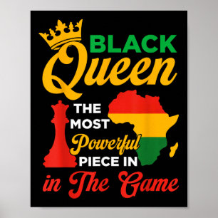 Black Queen Chess Powerful Biet i spelet Junet Poster