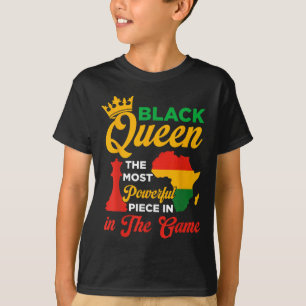 Black Queen Chess Powerful Biet i spelet Junet T Shirt