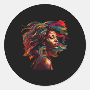 Black Queen Colorful Natural Hair Rainbow Dashiki Runt Klistermärke