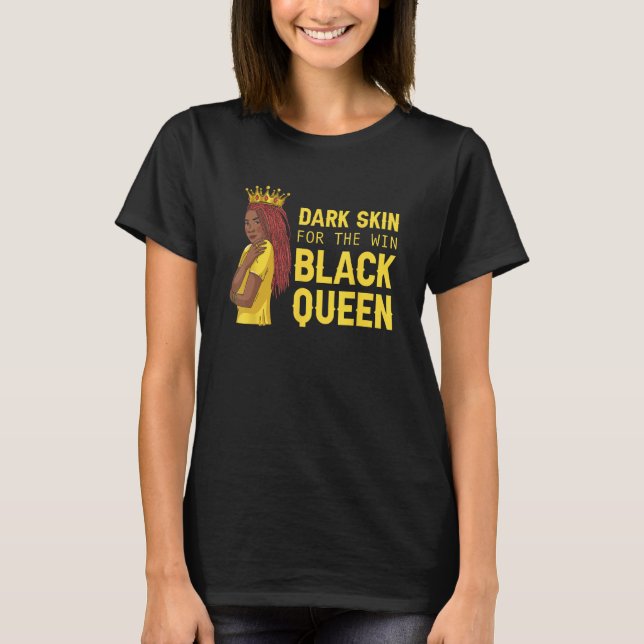 Black Queen Cool History Month Educated - Pride Af T Shirt (Framsida)