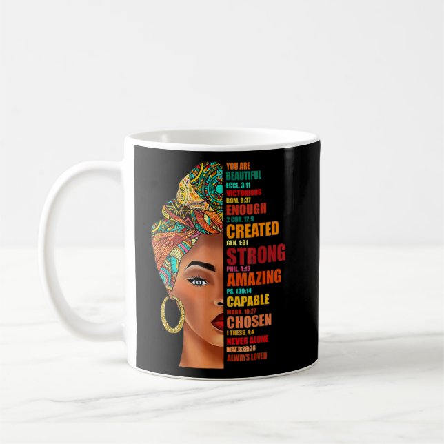 Black Queen Dam Curly Natural Afro African Americ Kaffemugg (Vänster)