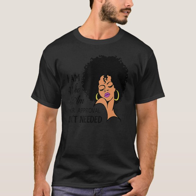Black Queen Dam Curly Natural Afro African Americ T Shirt (Framsida)