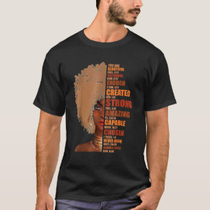Black Queen Dam Curly Natural Afro American Histo T Shirt