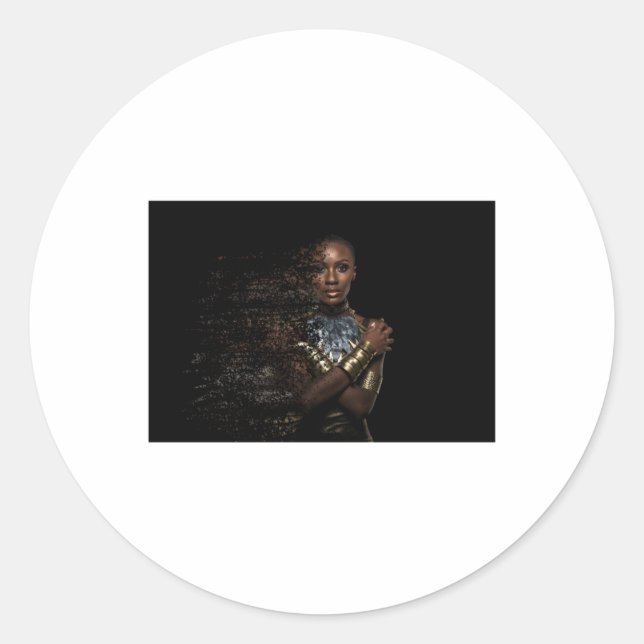 Black Queen Dispersion Sticker Runt Klistermärke (Framsida)