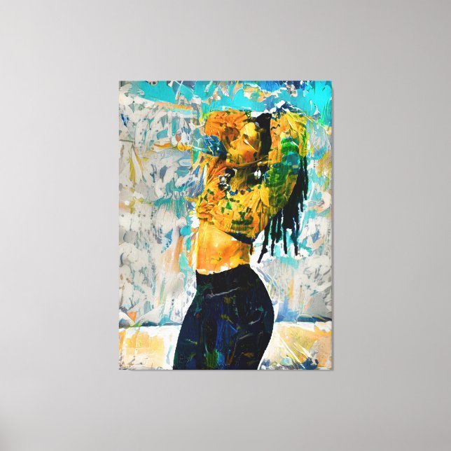 Black Queen Dreadlock Kanvastryck Wall Art (Framsida)