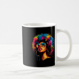Black Queen Dripping Afro Melanin Juneteonde Girl Kaffemugg