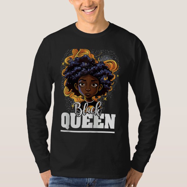 Black Queen For Proud African American Black Histo T Shirt (Framsida)