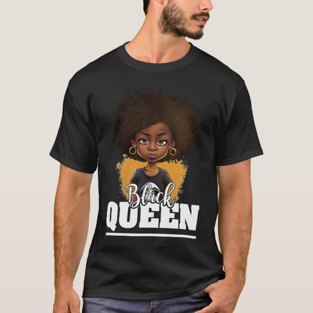 Black Queen For Proud African American Black Histo T Shirt (Framsida)