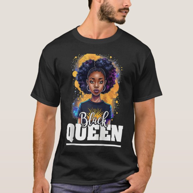 Black Queen For Proud African American Black Histo T Shirt (Framsida)