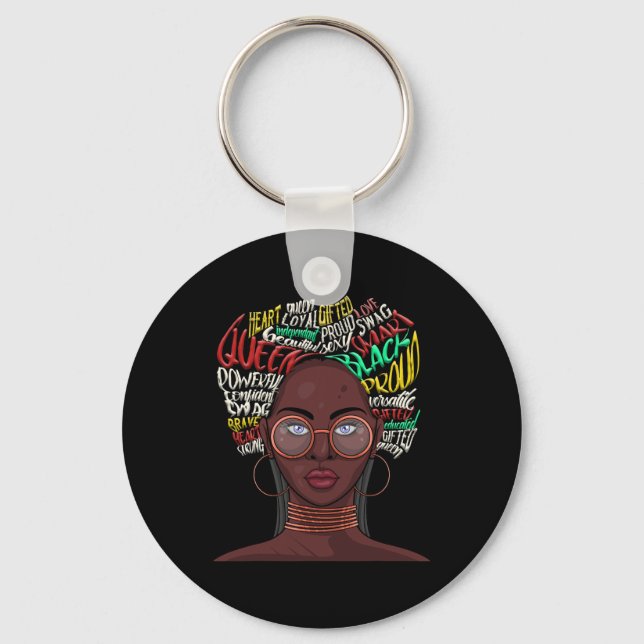 Black Queen for Women African Natural Afr Nyckelring (Framsida)