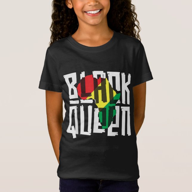 Black Queen for Women Girls History Month Afrika T Shirt (Framsida)
