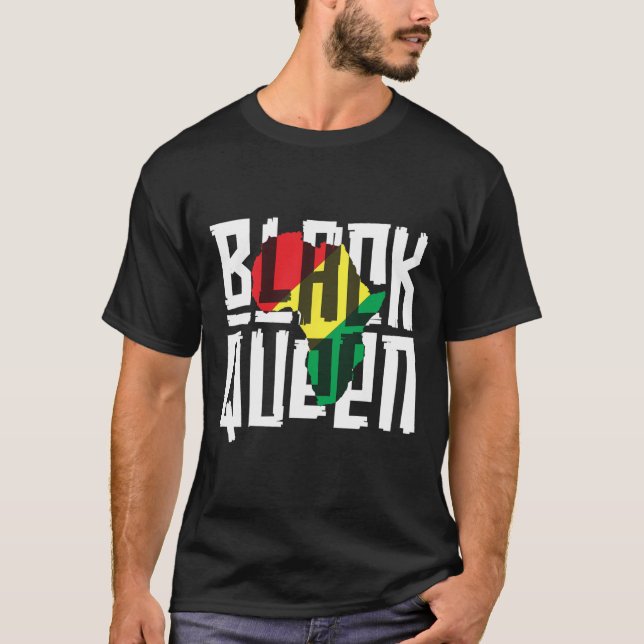 Black Queen for Women Girls History Month Afrika T Shirt (Framsida)