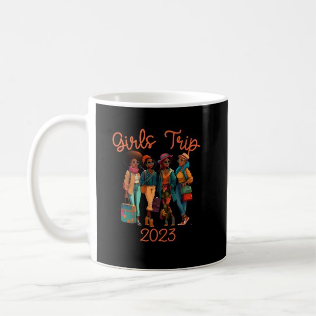 Black Queen Girls Resa African American Vacation Kaffemugg (Vänster)