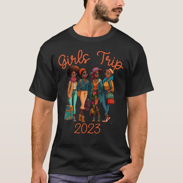Black Queen Girls Resa African American Vacation T Shirt (Framsida)