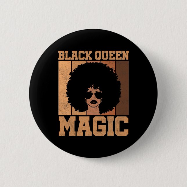 Black Queen Magic Black History Month Afro Hair Wo Knapp (Framsida)
