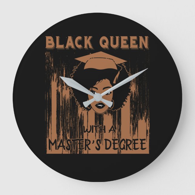 Black Queen Masters Degree Best Studenten-gåvor Stor Klocka (Framsida)