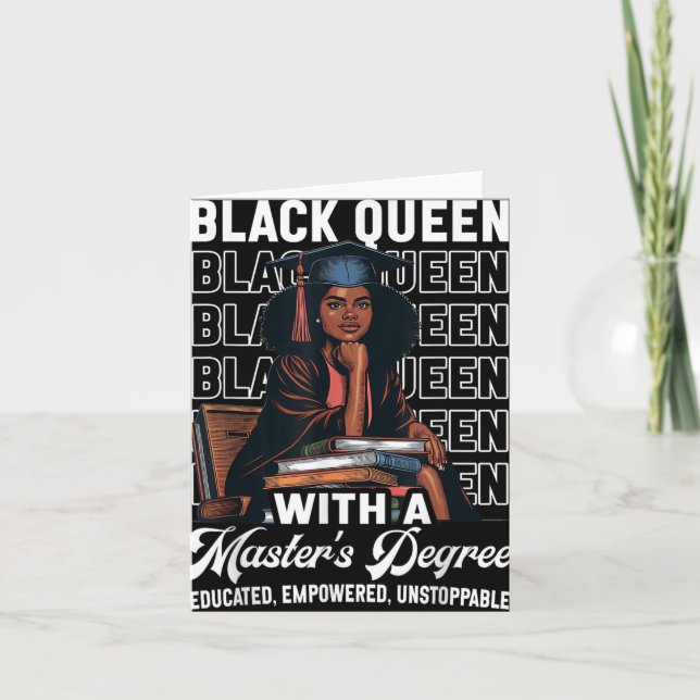 Black Queen Masters Degree Studenten Educated Mel Kort (Framsida)