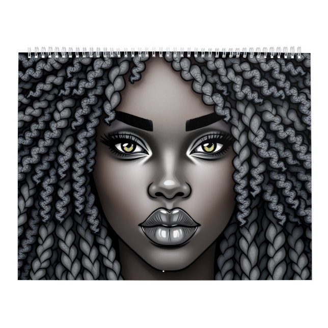 Black Queen Melanin Afrocentric Sista Dreads Locs Kalender (Omslag)