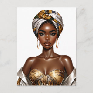 Black Queen melanin Sista African Beautif Helg Vykort