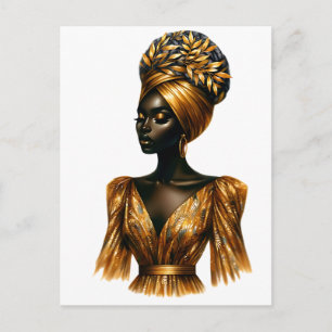 Black Queen melanin Sista African Beautif Helg Vykort