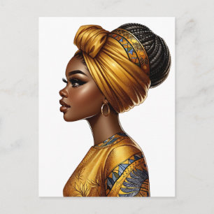 Black Queen melanin Sista African Beautif Helg Vykort