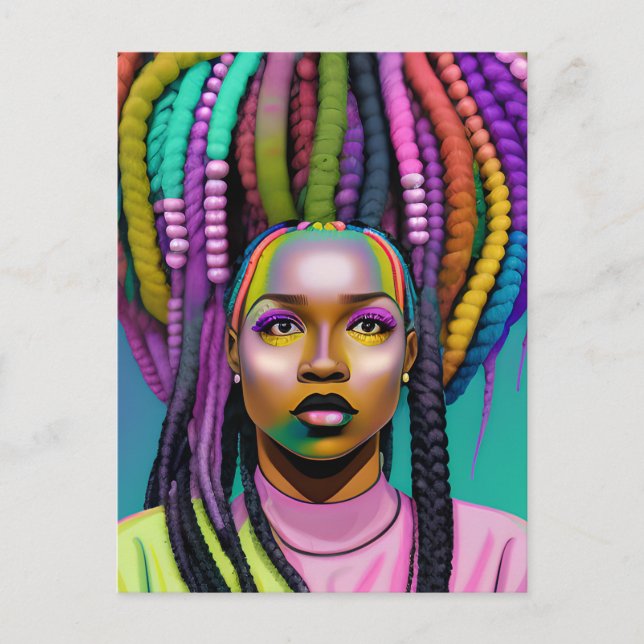 Black Queen melanin Sista African Beautif Vykort (Framsida)