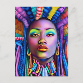 Black Queen melanin Sista Amerikanska kvinnan Helg Vykort