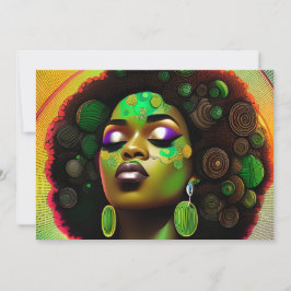 Black Queen melanin Sista Amerikanska kvinnan Inbjudningar