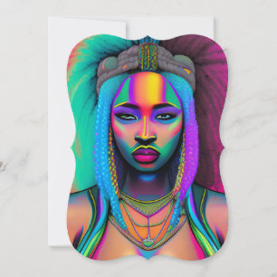 Black Queen melanin Sista Amerikanska kvinnan Inbjudningar