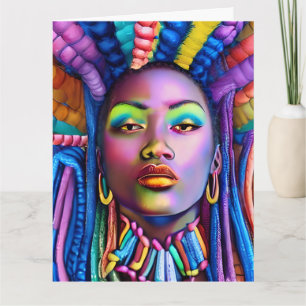 Black Queen melanin Sista Amerikanska kvinnan Kort