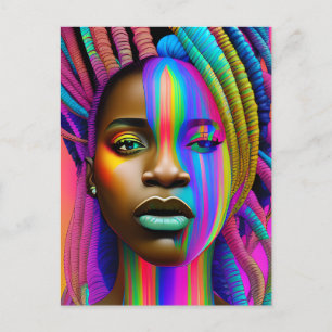 Black Queen melanin Sista Amerikanska kvinnan Vykort
