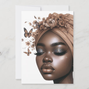 Black Queen melanin sista födelsedagen kärlek Inbjudningar