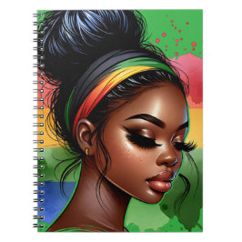 Black Queen melanin sista magiska bruna hudflickor Anteckningsbok