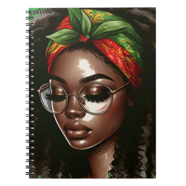 Black Queen melanin sista magiska bruna hudflickor Anteckningsbok (Framsidan)