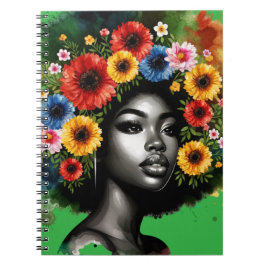 Black Queen melanin sista magiska bruna hudflickor Anteckningsbok