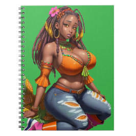 Black Queen melanin sista magiska bruna hudflickor Anteckningsbok